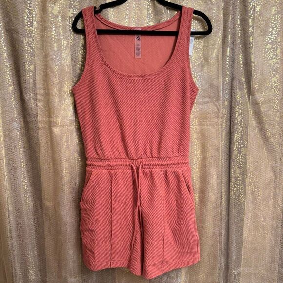 Lou & Grey Textured Shorts Tank Top Romper Dusty Rose Pink XS NWT - Picture 1 of 7